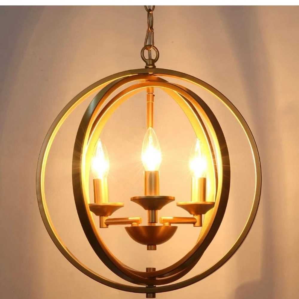 Gold Orb Chandelier Light Fixture